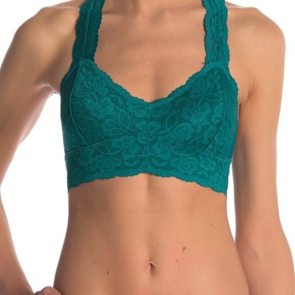 NWT Free People Galloon Racerback Bralette in Green - Picture 1 of 6